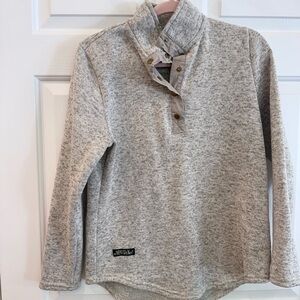 Simply southern Heather Gray Snap-Stand Collar Pullover